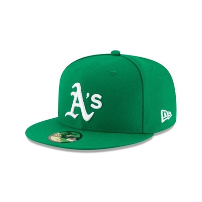 Green Oakland Athletics Hat - New Era MLB Authentic Collection Alt 59FIFTY Fitted Caps USA4271830